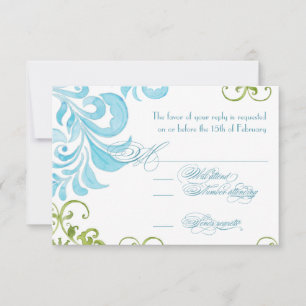 Libellen Wirbel Schriftrolle Chic Moderne Florale  RSVP Karte