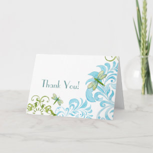 Libellen Wirbel Schriftrolle Moderne Florale Danke