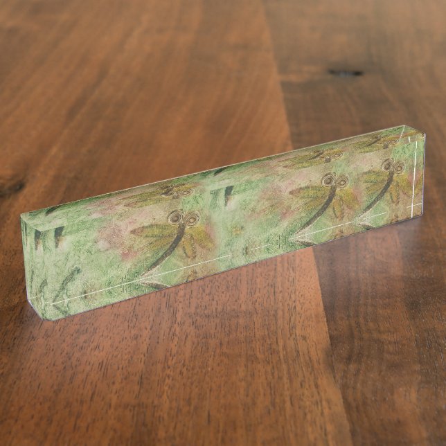 Libellen-Zuckerwatte Namensplakette (Seite)