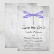 Libelleneinladung zur Hochzeit - Purple Dragonfly
