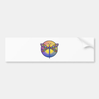 Libellenfliege 1 - mehrmaliger Gradient (rund) Autoaufkleber