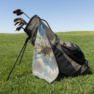 Libellenfliege-Flugzeug Golfhandtuch