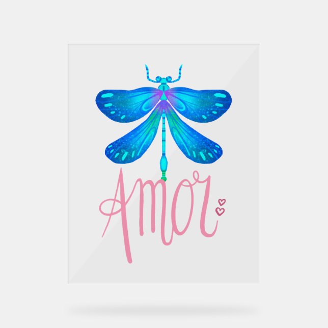 Libellenherz Acrylschild (Vorderseite)