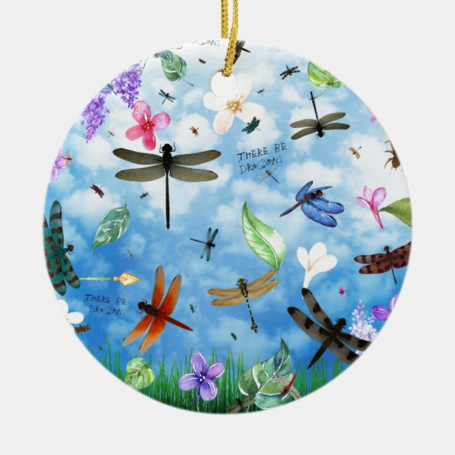 Libellenkunst-Nola kelsey Keramik Ornament (Vorne)
