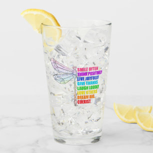 Libellenlächeln Oft Positiv Denken Zitat Glas