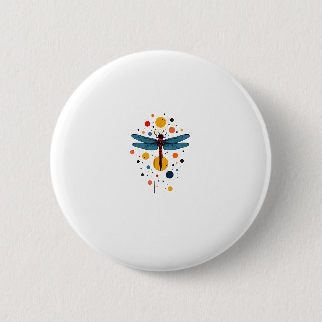 Libellenmalerei Kunst Tier Abstrakt Grafik Dra Button (Vorderseite)