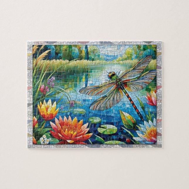 Libellenmosaik, Blumen, Fliesen, Geschenk,  Puzzle (Horizontal)