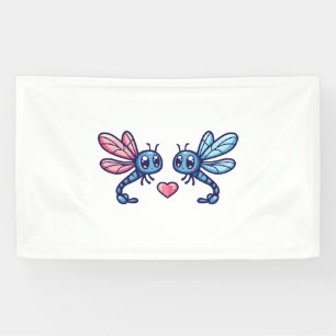 Libellenpaar am Valentinstag der Liebe Banner