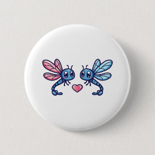 Libellenpaar am Valentinstag der Liebe Button