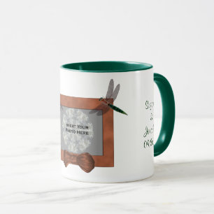 Libellenrahmen personalisiertes Hochzeitsfoto Tasse