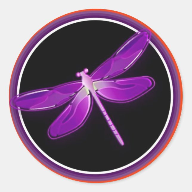 Libellensticker Runder Aufkleber (Vorderseite)