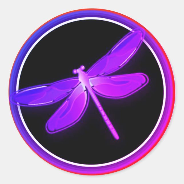 Libellensticker Runder Aufkleber (Vorderseite)