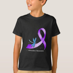 Libelleny Purplean Ribbon Überdosis Awareness Supp T-Shirt