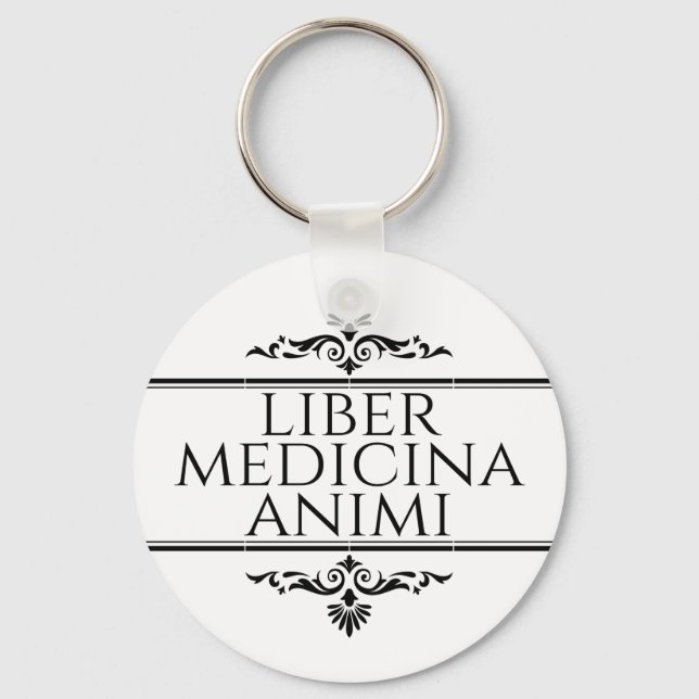 Liber Medicina Animi Magnet Button Schlüsselanhänger (Vorderseite)