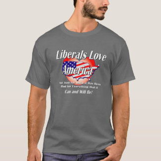 Liberal-Liebe-Amerika-Schwarz T-Shirt
