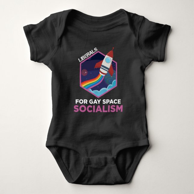 Liberale Gay Space Sozialismus LGBT Rainbow Equali Baby Strampler (Vorderseite)