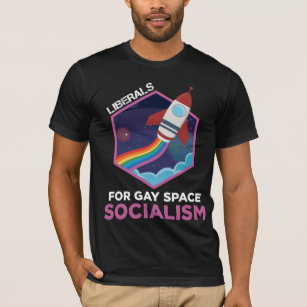 Liberale Gay Space Sozialismus LGBT Rainbow Equali T-Shirt