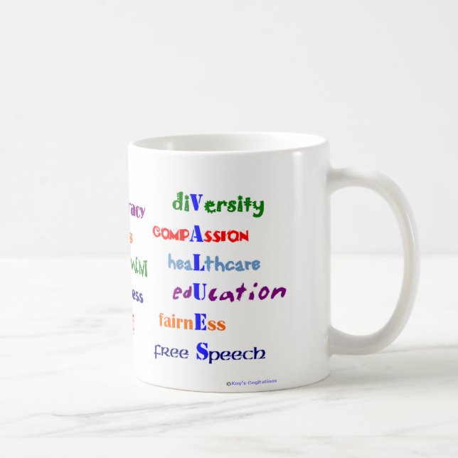 Liberale moralische Werte Kaffeetasse (Rechts)