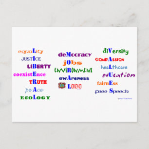Liberale moralische Werte Postkarte