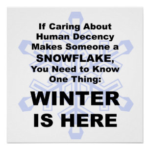 Liberale Schneeflocken, der Winter ist hier Poster