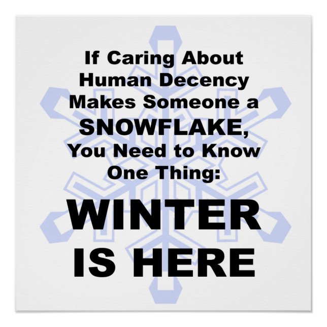 Liberale Schneeflocken, der Winter ist hier Poster (Vorderseite)