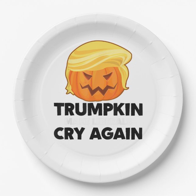 Liberale schreien wieder Trumpkin Halloween Pappteller (Vorderseite)