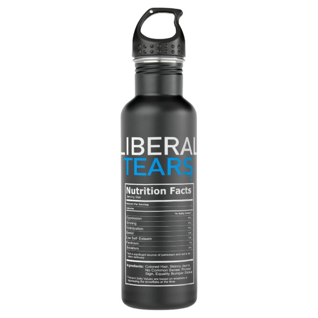Liberale Tränen Anti Liberal Pro Trump Republikane Edelstahlflasche (Vorderseite)