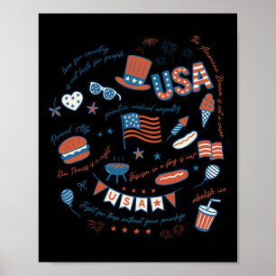 Liberaler 4. Juli Patriotischer subtiler Coquette Poster