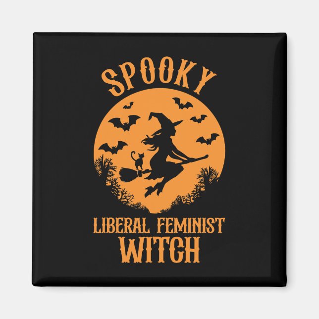 Liberaler Feminist Hexe Feminist Vintages Hallowee Magnet (Vorne)
