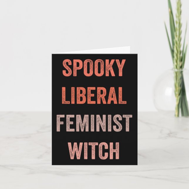 Liberaler Feminist Witch Funny Halloween Outfit Co Karte (Vorderseite)