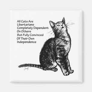 Liberalistische Katze Magnet