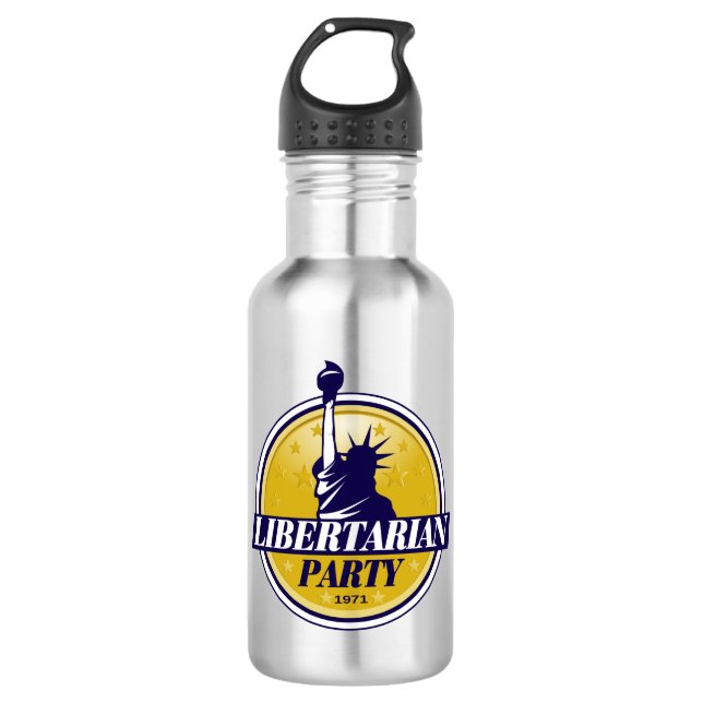 Liberalistisches Party-Logo Edelstahlflasche (Vorderseite)