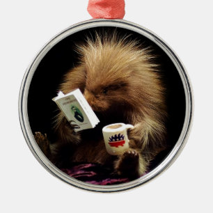 Liberalistisches Stachelschwein-Maskottchen-zivile Silbernes Ornament