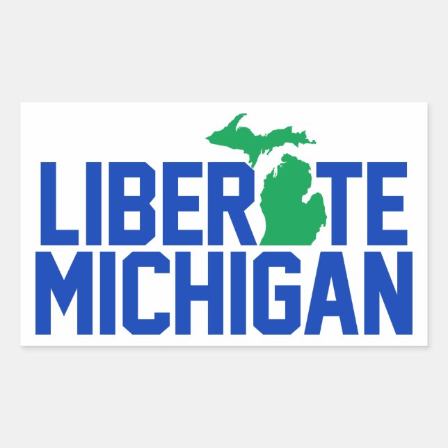 Liberate Michigan Rechteckiger Aufkleber (Vorderseite)