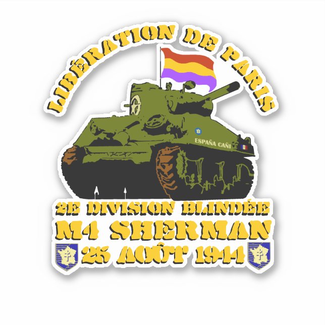 Libération de Paris M4 Sherman Aufkleber (Vorderseite)