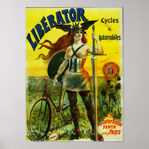 LIBERATOR Cycles & Automobiles Vintages Fahrrad Poster