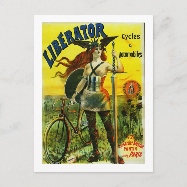 LIBERATOR Cycles & Automobiles Vintages Fahrrad Postkarte (Vorderseite)