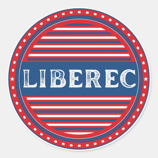 Liberec City Pride Emblem – Czech Identity Runder Aufkleber (Vorderseite)