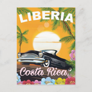 Liberia, Costa Rica Reiseplakat Postkarte