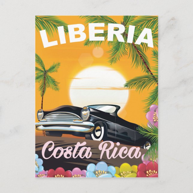 Liberia, Costa Rica Reiseplakat Postkarte (Vorderseite)