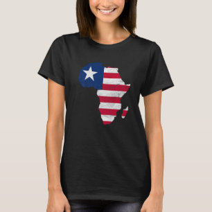 Liberia Flag Africa Kontinentales Silhouette Gift T-Shirt