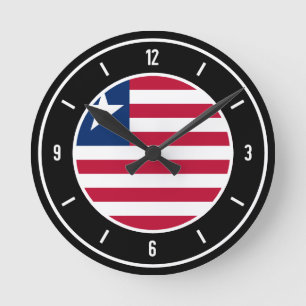Liberia Flag Elegant Runde Wanduhr
