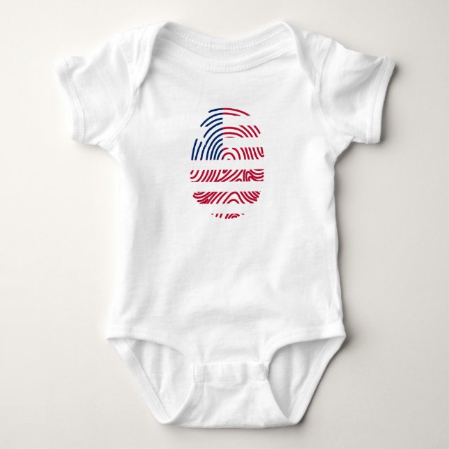 Liberia Flag Fingerprint Baby Strampler (Vorderseite)