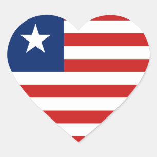 Liberia Flag Heftsticker Herz-Aufkleber