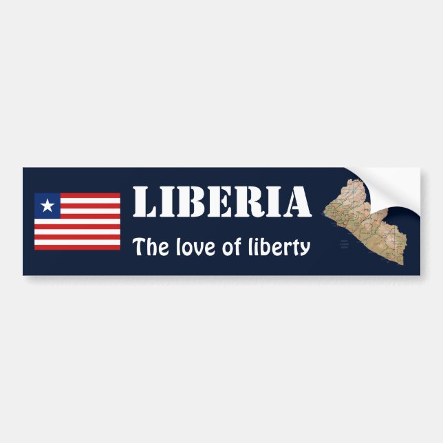 Liberia Flag + Karte Autoaufkleber (Vorne)