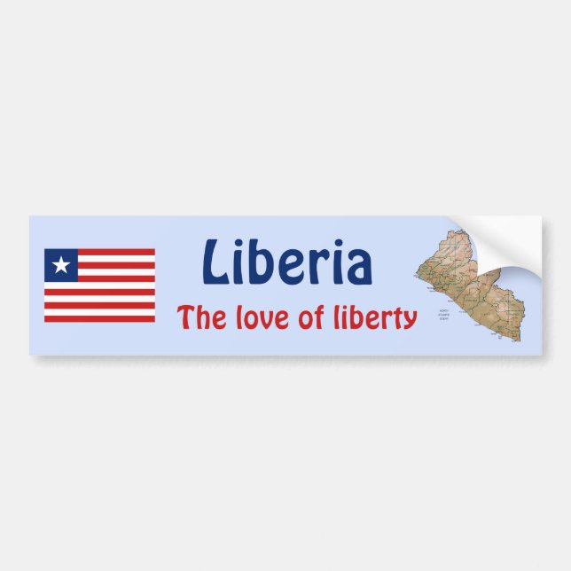 Liberia Flag + Karte Autoaufkleber (Vorne)