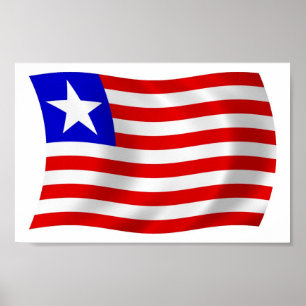 Liberia Flag Poster Print