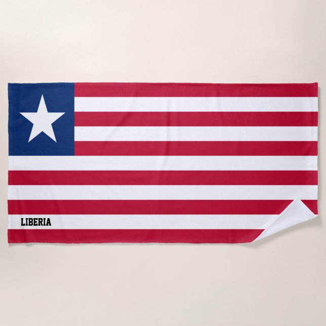 Liberia Flag Splendid Patriotic Strandtuch (Vorderseite)