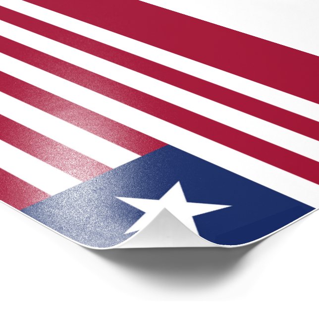 Liberia-Flagge Fotodruck (Ecke)