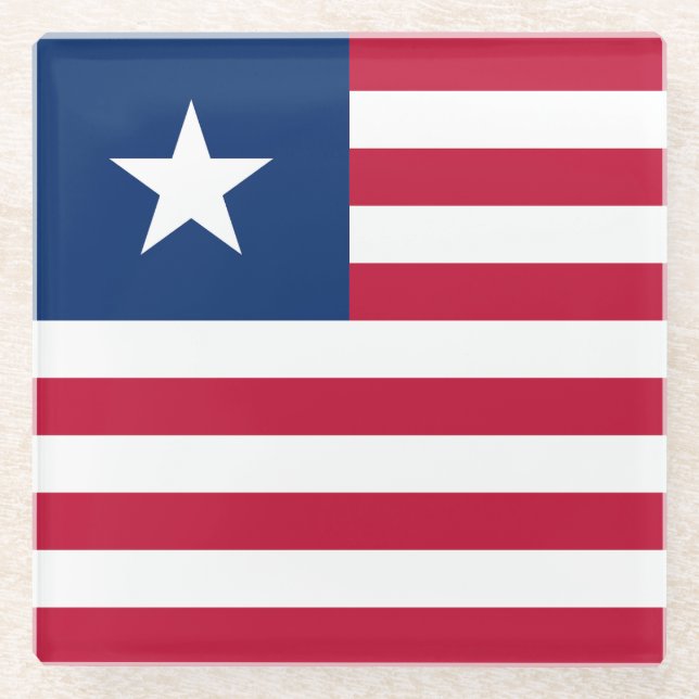 Liberia-Flagge Glasuntersetzer (Vorderseite)